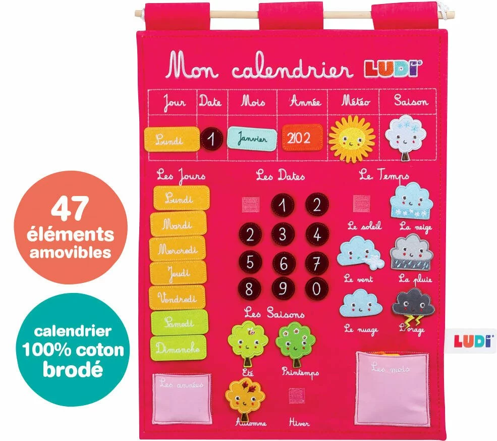 LUDI CALENDRIER BASIC ROSE 1 LUDI CALENDRIER BASIC ROSE