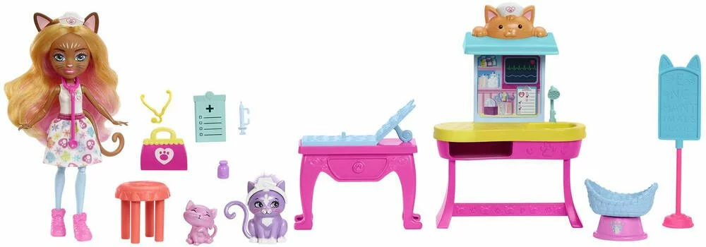 MATTEL ENCHANTIMALS - POUPEE ET COFFRET BETES CITADINES CABINET DU DOCTEUR CHAT 2 MATTEL ENCHANTIMALS - POUPEE ET COFFRET BETES CITADINES CABINET DU DOCTEUR CHAT – Image 2