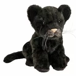 Anima PELUCHE JAGUAR NOIR BÉBÉ ASSIS 18 CM