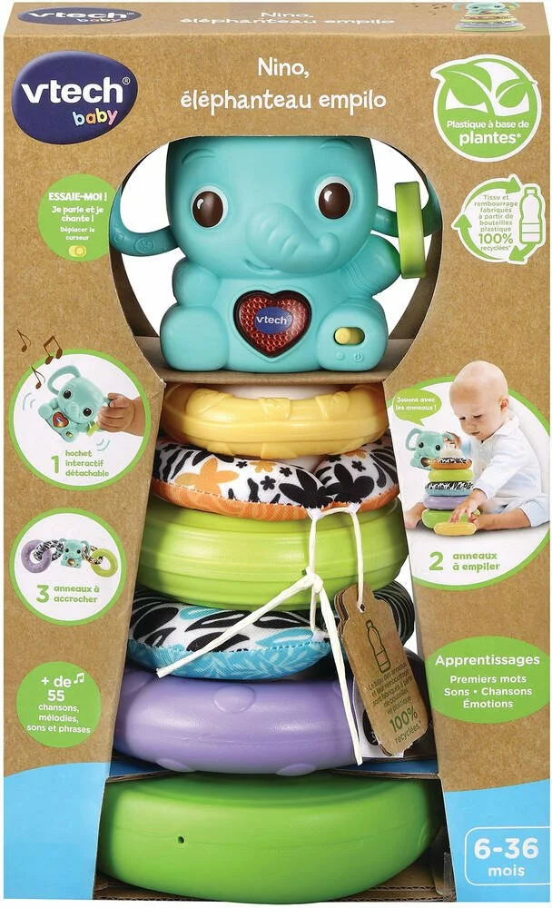 VTech NINO, ÉLÉPHANTEAU EMPILO 3 EN 1 2 VTech NINO, ÉLÉPHANTEAU EMPILO 3 EN 1 – Image 2