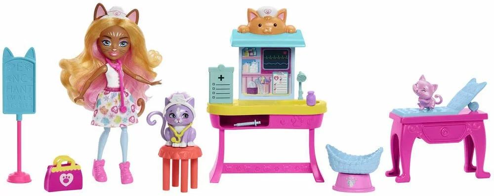 MATTEL ENCHANTIMALS - POUPEE ET COFFRET BETES CITADINES CABINET DU DOCTEUR CHAT 1 MATTEL ENCHANTIMALS - POUPEE ET COFFRET BETES CITADINES CABINET DU DOCTEUR CHAT
