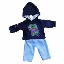 CERISE & CAPUCINE ENSEMBLE SWEAT DINOSAURE ET LEGGING - 38 CM ONE WORLD ONE FUTURE