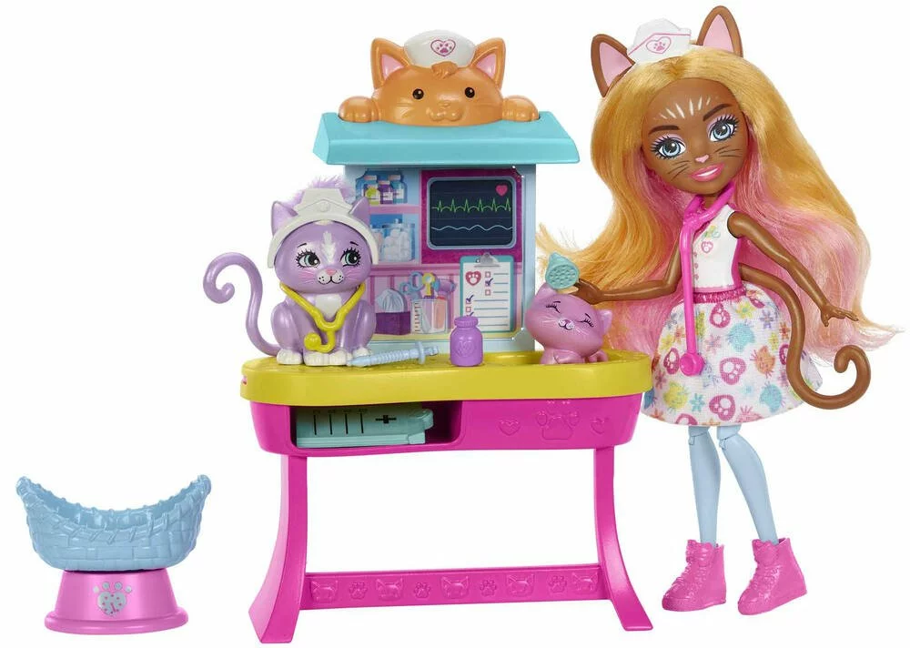 MATTEL ENCHANTIMALS - POUPEE ET COFFRET BETES CITADINES CABINET DU DOCTEUR CHAT 3 MATTEL ENCHANTIMALS - POUPEE ET COFFRET BETES CITADINES CABINET DU DOCTEUR CHAT – Image 3