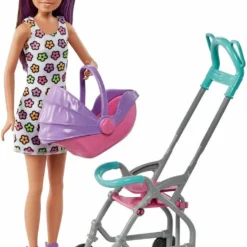 MATTEL BARBIE-COFFRET SKIPPER BABY-SITTER POUSSETTE AVEC POUPEE