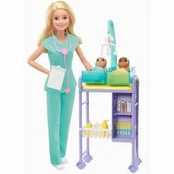 MATTEL POUPEE BARBIE COFFRET PEDIATRE BLONDE