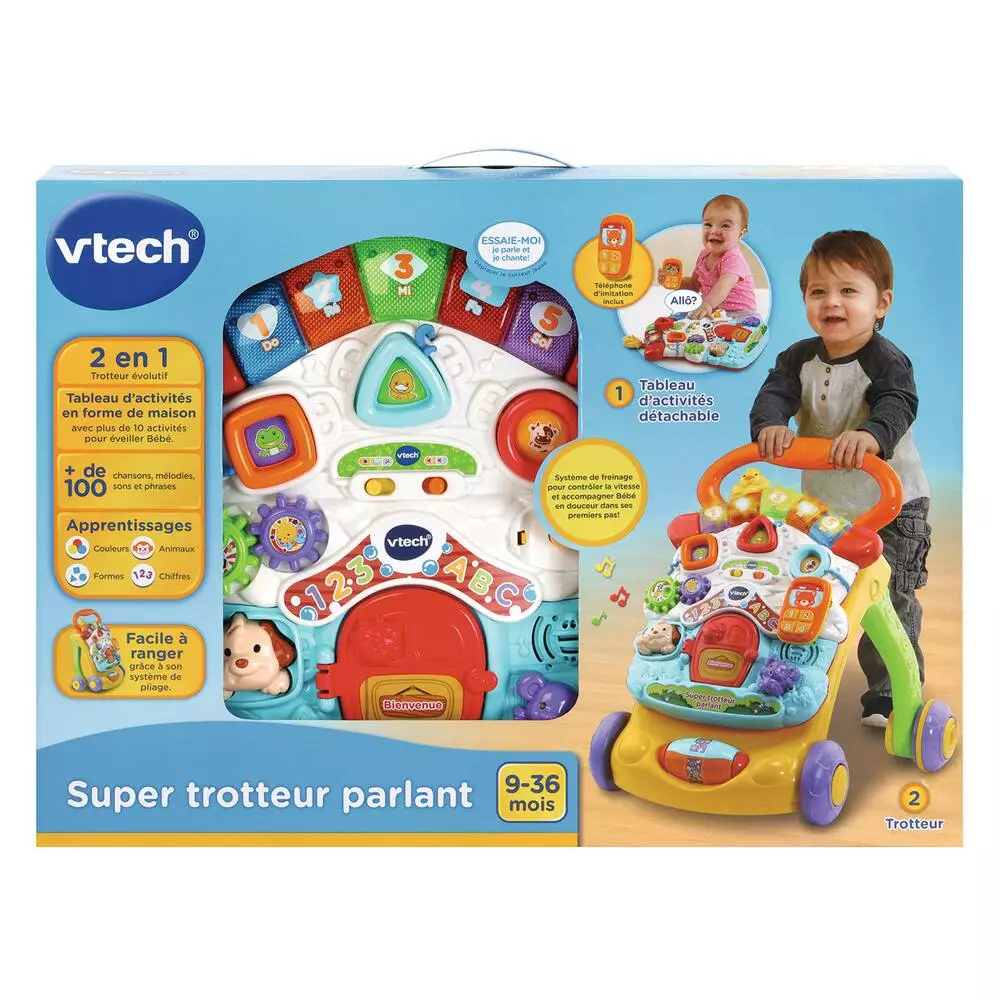 VTech SUPER TROTTEUR PARLANT 2 EN 1 ORANGE 3 VTech SUPER TROTTEUR PARLANT 2 EN 1 ORANGE – Image 3