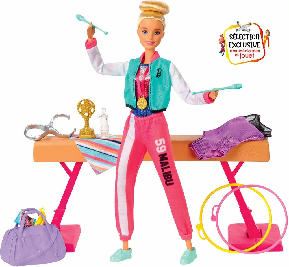MATTEL COFFRET POUPEE BARBIE GYMNASTIQUE 1 MATTEL COFFRET POUPEE BARBIE GYMNASTIQUE